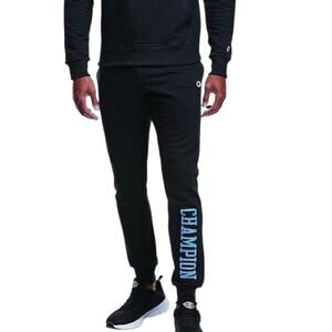 NWt Champion Black Powerblend Spell Out Joggers Men’s Sweatpants Size Large